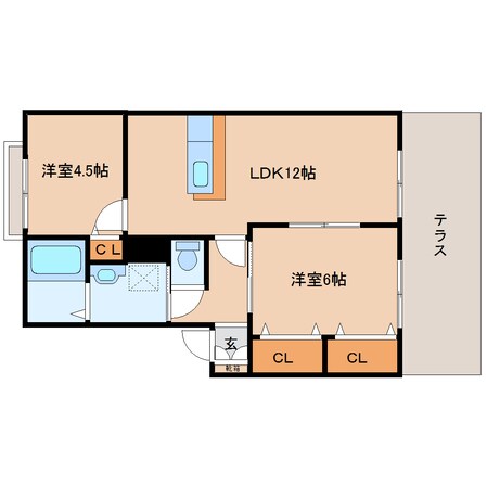 五位堂駅 徒歩18分 1階の物件間取画像